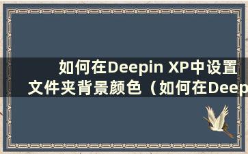 如何在Deepin XP中设置文件夹背景颜色（如何在Deepin XP中设置文件夹背景）